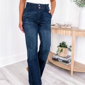 Kancan Dark Wash High Rise Holly Flare Jeans 5/26